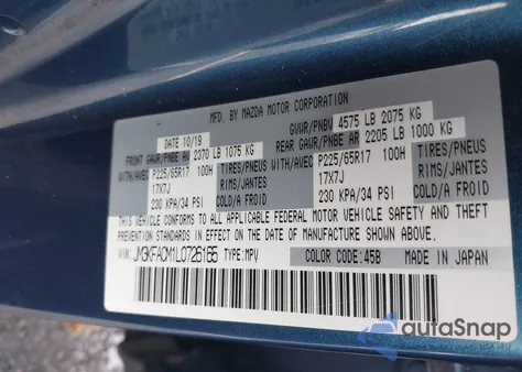 2020 Mazda Cx-5 Touring из США, поврежденный, VIN JM3KFACM1L0726165